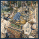 Scarf “Ferdowsi reading “Shahnameh” poem to Shah Mahmud of Ghazni”